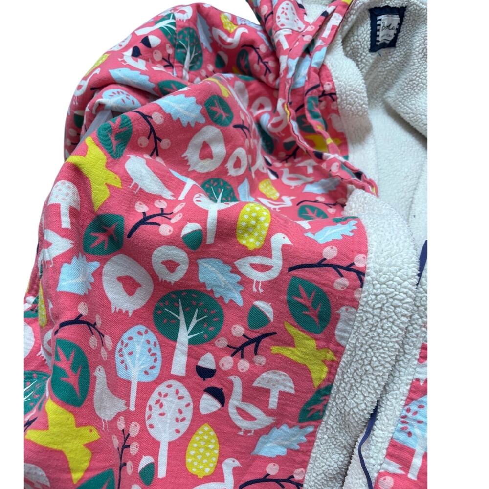 Boden Hooded Robe Fleece Lined Detachable Belt